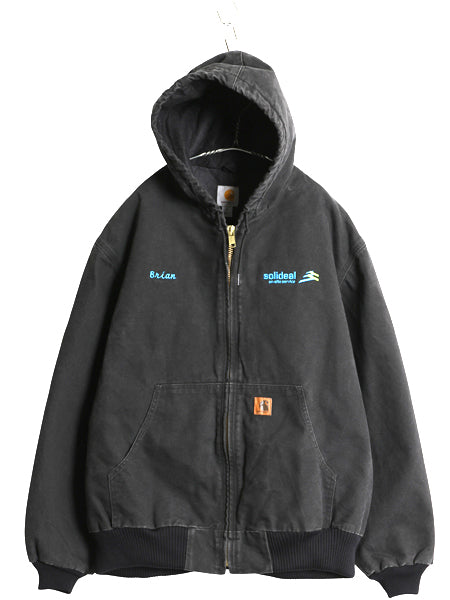  US企画 カーハート アクティブ ジャケット メンズ XL ワーク ダック パーカー 中綿 キルティング ライナー ブルゾン 大きいサイズ 黒 企業