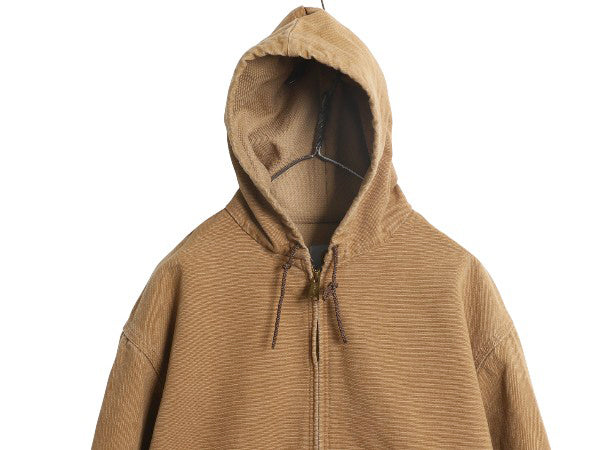 US企画 90s USA製 カーハート アクティブ ジャケット メンズ XL オールド ダック パーカー メッシュ ライナー フルジップ 大きいサイズ 茶