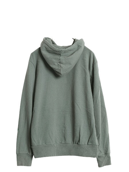 ノースフェイス プリント スウェット フード パーカー メンズ M 古着 裏起毛 プルオーバー トレーナー グラフィック ワンポイント グリーン