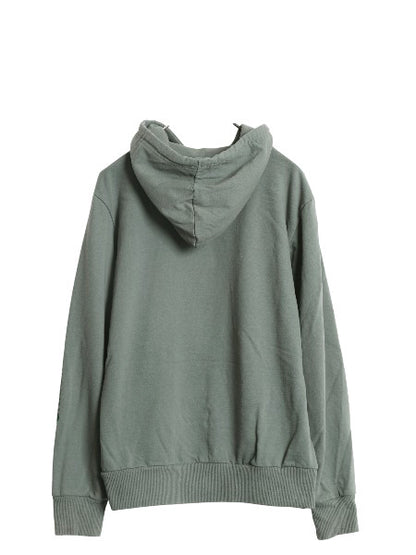 ノースフェイス プリント スウェット フード パーカー メンズ M 古着 裏起毛 プルオーバー トレーナー グラフィック ワンポイント グリーン