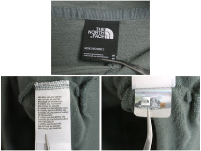 ノースフェイス プリント スウェット フード パーカー メンズ M 古着 裏起毛 プルオーバー トレーナー グラフィック ワンポイント グリーン