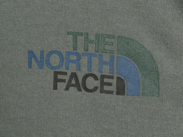 ノースフェイス プリント スウェット フード パーカー メンズ M 古着 裏起毛 プルオーバー トレーナー グラフィック ワンポイント グリーン