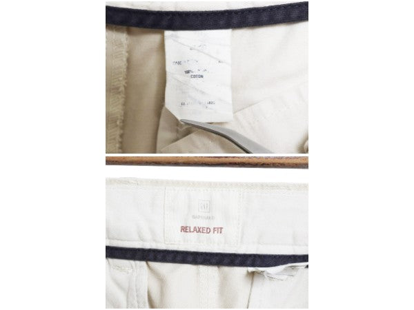 ギャップ コットン チノ パンツ メンズ 実寸 32 28 古着 オールド スラックス チノパン ストレート ツータック ボトムス シンプル ゆったり