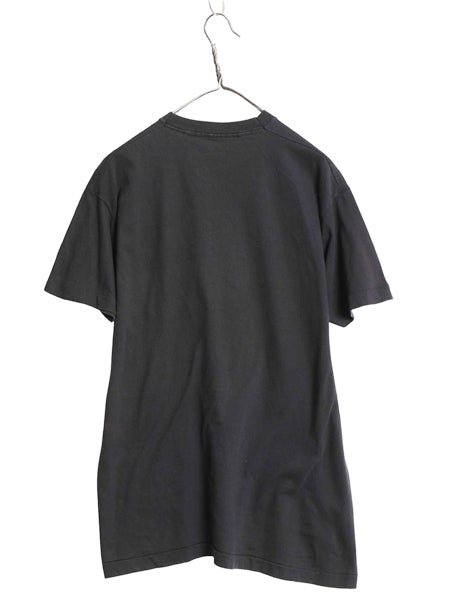 80s USA製 フルーツオブザルーム ポケット付き 無地 半袖 Tシャツ メンズ L 小さめ M 程/ ヴィンテージ ポケT 耳付き ブランク トップス 黒
