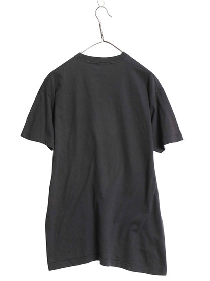 80s USA製 フルーツオブザルーム ポケット付き 無地 半袖 Tシャツ メンズ L 小さめ M 程/ ヴィンテージ ポケT 耳付き ブランク トップス 黒