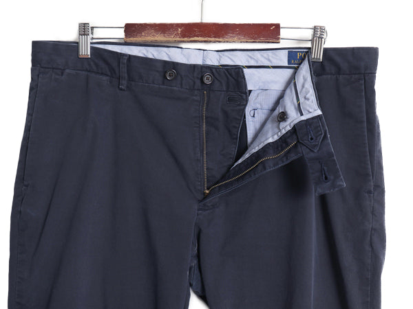 ポロ ラルフローレン チノ パンツ メンズ 36 30 / STRETCH SLIM FIT スラックス ノータック スリム ストレート チノパン ボトムス ネイビー