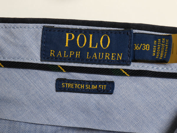 ポロ ラルフローレン チノ パンツ メンズ 36 30 / STRETCH SLIM FIT スラックス ノータック スリム ストレート チノパン ボトムス ネイビー