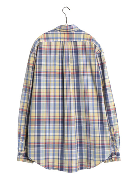 00s ラルフローレン マドラス チェック 長袖 ボタンダウン シャツ メンズ XL オールド ポロ 長袖シャツ コットン ワイシャツ 大きいサイズ