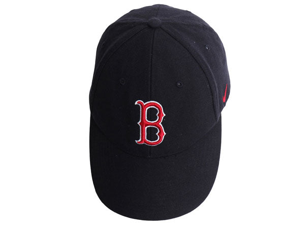 デッドストック ナイキ レッドソックス ベースボール キャップ フリーサイズ 帽子 MLB オフィシャル 大リーグ 野球 スウッシュ 6パネル 紺