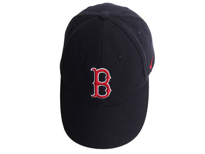 デッドストック ナイキ レッドソックス ベースボール キャップ フリーサイズ 帽子 MLB オフィシャル 大リーグ 野球 スウッシュ 6パネル 紺