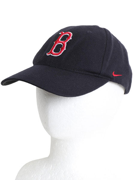 デッドストック ナイキ レッドソックス ベースボール キャップ フリーサイズ 帽子 MLB オフィシャル 大リーグ 野球 スウッシュ 6パネル 紺