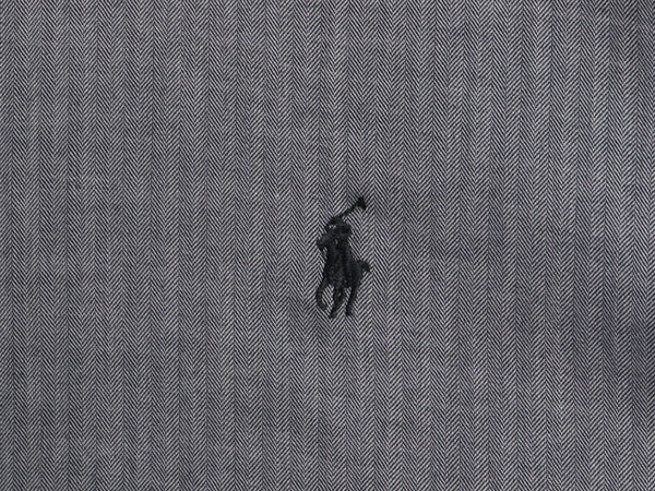 90s ラルフローレン ヘリンボーン ストライプ 長袖 ボタンダウン シャツ メンズ XL 古着 オールド ポロ 長袖シャツ コットン 大きいサイズ