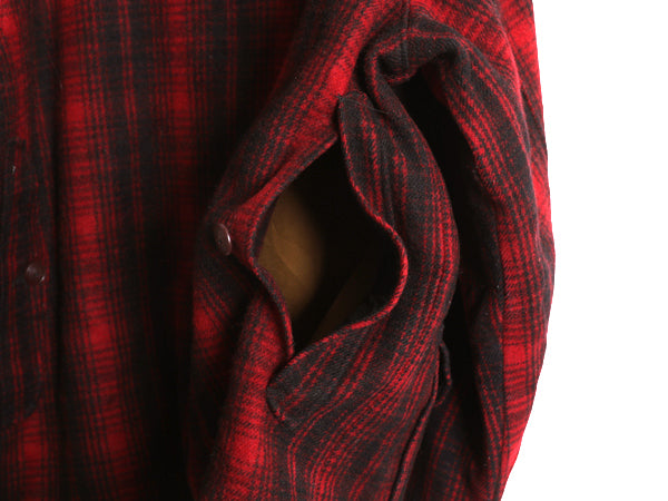 70s USA製 ウールリッチ チェック ハンティング ジャケット メンズ XL 程 ヴィンテージ ウール ハーフ コート ブルゾン 大きいサイズ 赤 黒