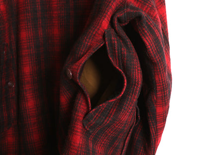 70s USA製 ウールリッチ チェック ハンティング ジャケット メンズ XL 程 ヴィンテージ ウール ハーフ コート ブルゾン 大きいサイズ 赤 黒