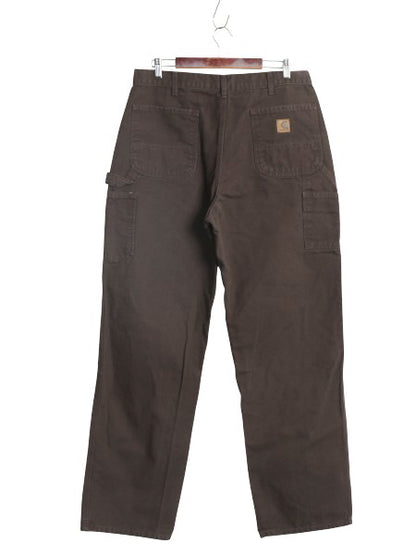 US企画 カーハート ウォッシュド ダック ペインター パンツ メンズ 36 34 / ワーク ストレート ヘビーウェイト ボトムス ゆったり ブラウン