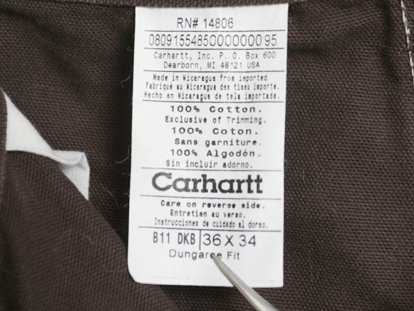 US企画 カーハート ウォッシュド ダック ペインター パンツ メンズ 36 34 / ワーク ストレート ヘビーウェイト ボトムス ゆったり ブラウン