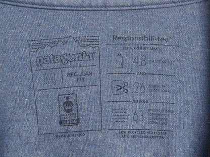 パタゴニア 両面 プリント 半袖 Tシャツ メンズ M / 19年製 アウトドア フィッツロイ フィッシュ グラフィック カットソー イラスト ブルー