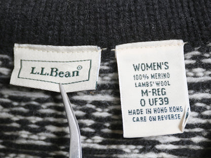 00s エルエルビーン ノルディック ニット カーディガン レディース M / オールド アウトドア メリノ ラム ウール セーター 前開き 羽織り