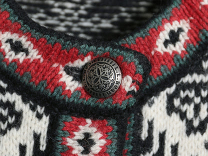 00s エルエルビーン ノルディック ニット カーディガン レディース M / オールド アウトドア メリノ ラム ウール セーター 前開き 羽織り