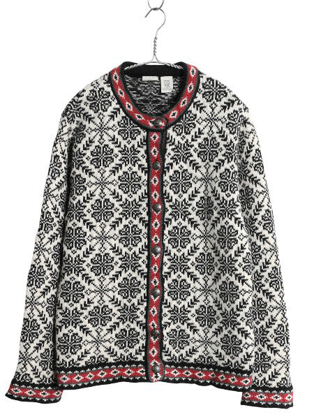 00s エルエルビーン ノルディック ニット カーディガン レディース M / オールド アウトドア メリノ ラム ウール セーター 前開き 羽織り