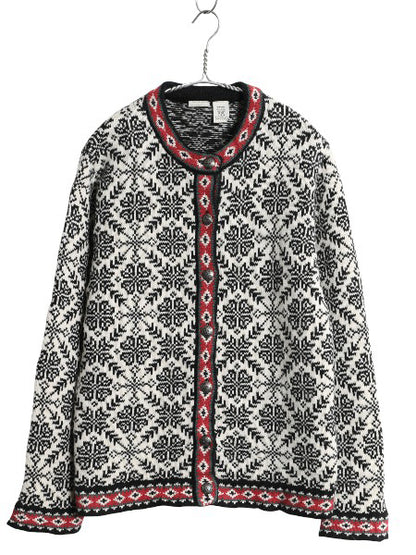 00s エルエルビーン ノルディック ニット カーディガン レディース M / オールド アウトドア メリノ ラム ウール セーター 前開き 羽織り