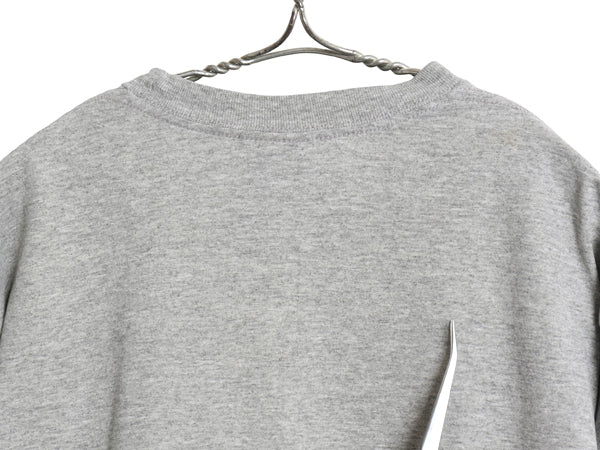 00s ナイキ スウッシュ ロゴ プリント 半袖 Tシャツ メンズ L / オールド 当時物 ヘビーウェイト コットン バスケ カットソー シンプル 灰