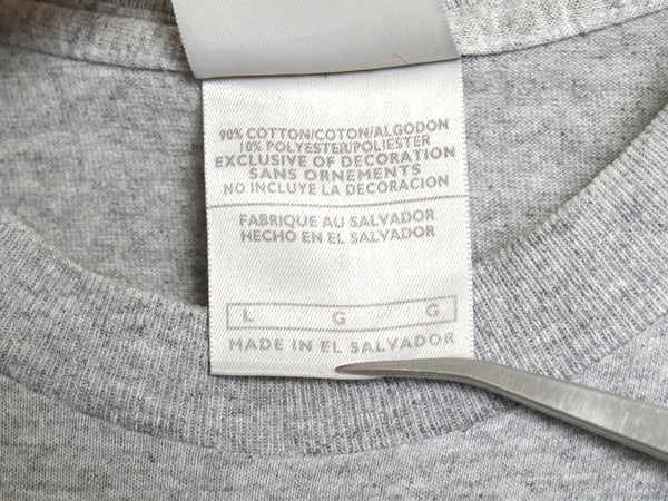 00s ナイキ スウッシュ ロゴ プリント 半袖 Tシャツ メンズ L / オールド 当時物 ヘビーウェイト コットン バスケ カットソー シンプル 灰