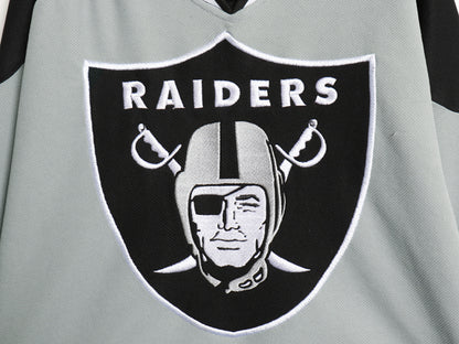 レイダース 長袖 ホッケー ジャージ メンズ M NFL オフィシャル ゲームシャツ アイスホッケー アメフト ユニフォーム 重ね着 プルオーバー