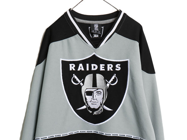 レイダース 長袖 ホッケー ジャージ メンズ M NFL オフィシャル ゲームシャツ アイスホッケー アメフト ユニフォーム 重ね着 プルオーバー