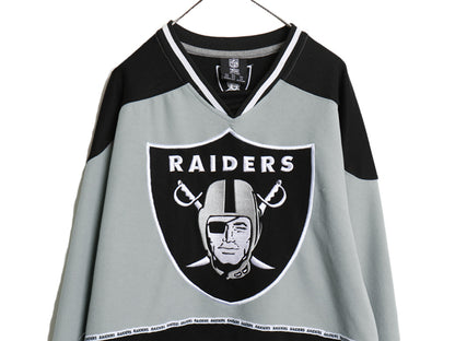 レイダース 長袖 ホッケー ジャージ メンズ M NFL オフィシャル ゲームシャツ アイスホッケー アメフト ユニフォーム 重ね着 プルオーバー