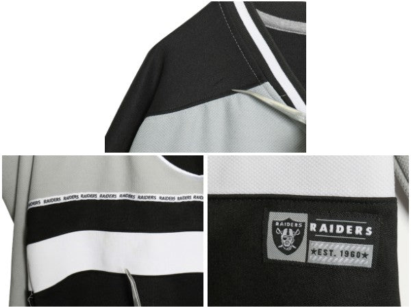 レイダース 長袖 ホッケー ジャージ メンズ M NFL オフィシャル ゲームシャツ アイスホッケー アメフト ユニフォーム 重ね着 プルオーバー