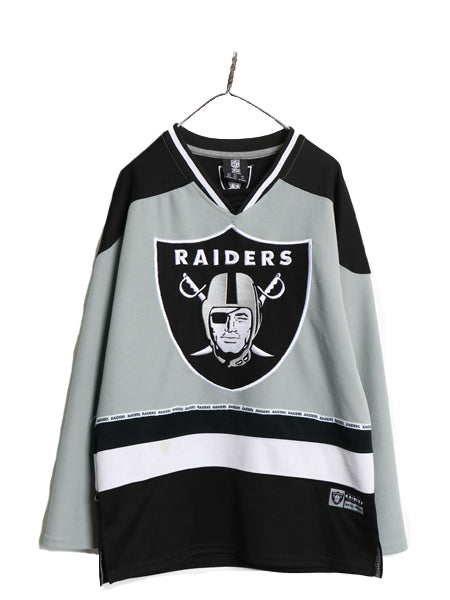 レイダース 長袖 ホッケー ジャージ メンズ M NFL オフィシャル ゲームシャツ アイスホッケー アメフト ユニフォーム 重ね着 プルオーバー