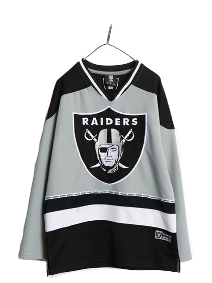 レイダース 長袖 ホッケー ジャージ メンズ M NFL オフィシャル ゲームシャツ アイスホッケー アメフト ユニフォーム 重ね着 プルオーバー