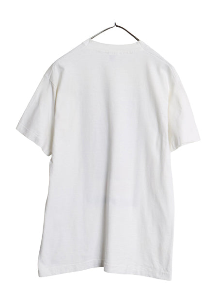 90s USA製 フェス アート イラスト プリント 半袖 Tシャツ メンズ M 古着 オールド シングルステッチ 音楽 グラフィック ヘビーウェイト 白