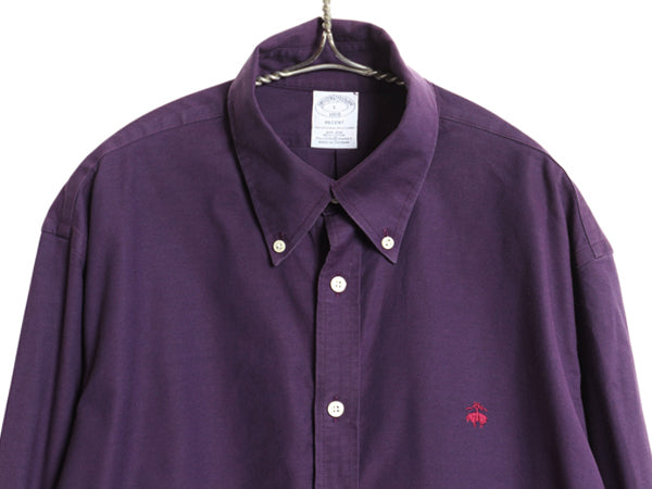 ブルックスブラザーズ 長袖 ボタンダウン シャツ メンズ L / 長袖シャツ コットン オックスフォード ストレッチ ノーアイロン ワンポイント