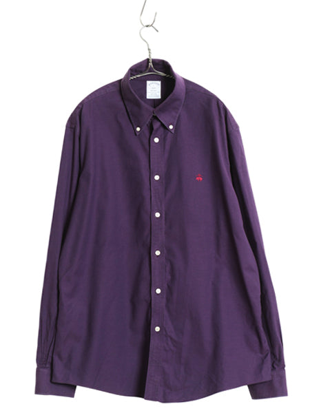 ブルックスブラザーズ 長袖 ボタンダウン シャツ メンズ L / 長袖シャツ コットン オックスフォード ストレッチ ノーアイロン ワンポイント