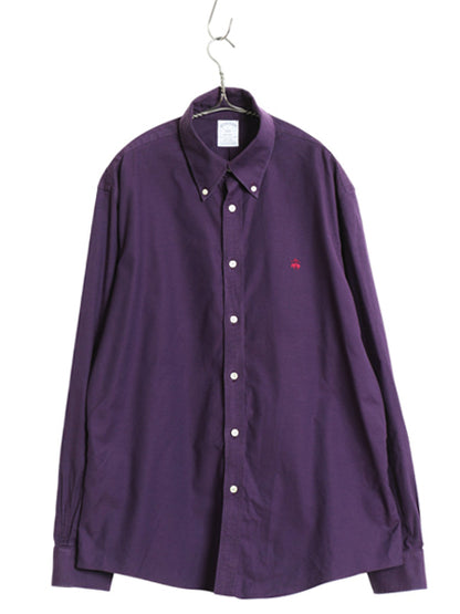 ブルックスブラザーズ 長袖 ボタンダウン シャツ メンズ L / 長袖シャツ コットン オックスフォード ストレッチ ノーアイロン ワンポイント