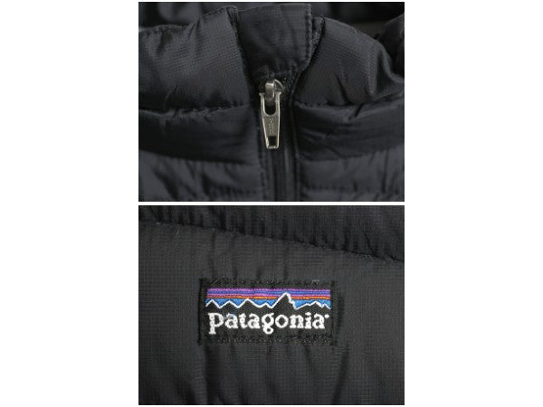 パタゴニア ダウン セーター キッズ XL レディース XS 程 11年製 アウトドア 600フィル ナイロン ジャケット ハイネック ブルゾン ブラック