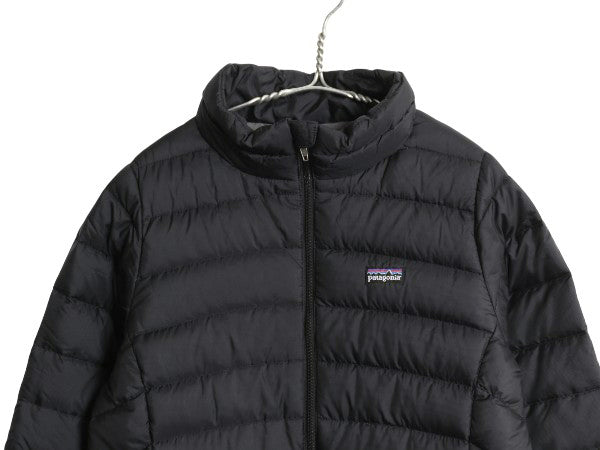 パタゴニア ダウン セーター キッズ XL レディース XS 程 11年製 アウトドア 600フィル ナイロン ジャケット ハイネック ブルゾン ブラック