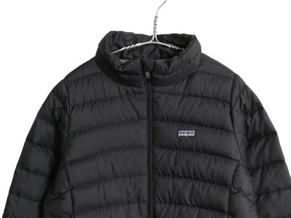 パタゴニア ダウン セーター キッズ XL レディース XS 程 11年製 アウトドア 600フィル ナイロン ジャケット ハイネック ブルゾン ブラック