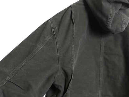 US企画 カーハート ダック パーカー ジャケット メンズ L 古着 裏 ボア パイル フリース フード ブルゾン ジャンパー オリーブ 廃盤 ワーク