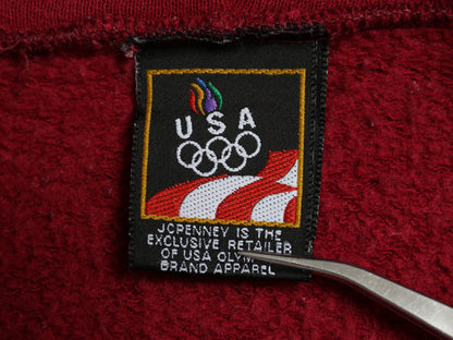 80s USA製 JCPENNY ロス五輪 モデル フルジップ スウェット フード パーカー メンズ M 古着 ヴィンテージ トレーナー オリンピック エンジ