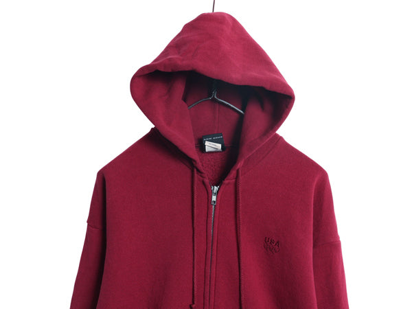 80s USA製 JCPENNY ロス五輪 モデル フルジップ スウェット フード パーカー メンズ M 古着 ヴィンテージ トレーナー オリンピック エンジ