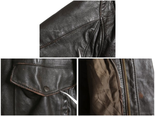 80s USA製 ショット G-1 タイプ 本革 レザー ジャケット 52 メンズ XXL 程 古着 ヴィンテージ 革ジャン フライト ボンバー 茶 大きいサイズ