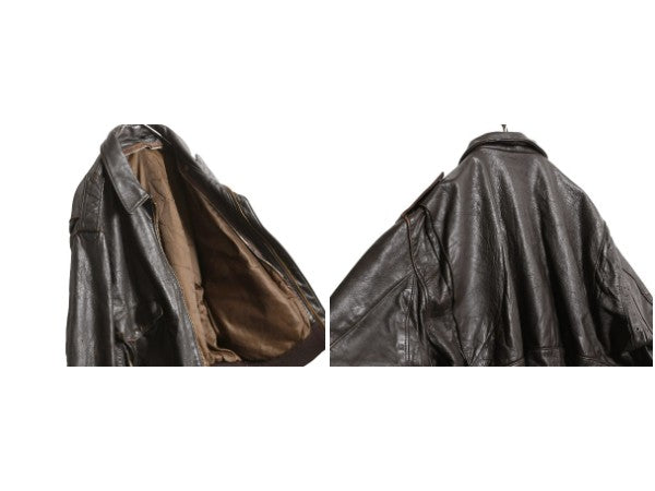 80s USA製 ショット G-1 タイプ 本革 レザー ジャケット 52 メンズ XXL 程 古着 ヴィンテージ 革ジャン フライト ボンバー 茶 大きいサイズ