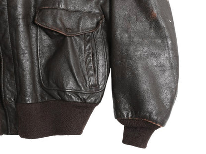 80s USA製 ショット G-1 タイプ 本革 レザー ジャケット 52 メンズ XXL 程 古着 ヴィンテージ 革ジャン フライト ボンバー 茶 大きいサイズ