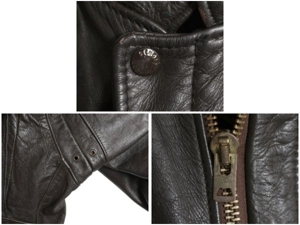 80s USA製 ショット G-1 タイプ 本革 レザー ジャケット 52 メンズ XXL 程 古着 ヴィンテージ 革ジャン フライト ボンバー 茶 大きいサイズ