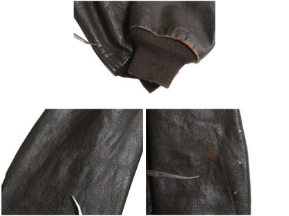 80s USA製 ショット G-1 タイプ 本革 レザー ジャケット 52 メンズ XXL 程 古着 ヴィンテージ 革ジャン フライト ボンバー 茶 大きいサイズ