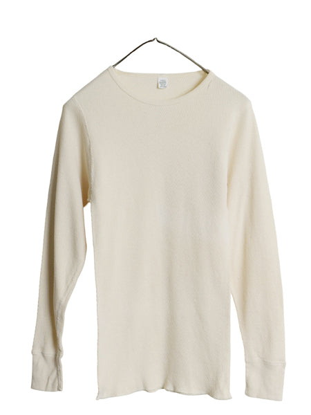 USA製 ジェーイーモーガン 長袖 サーマル Tシャツ M 小さめ メンズ レディース XS 程 クルーネック アンダーシャツ 100% コットン ワッフル