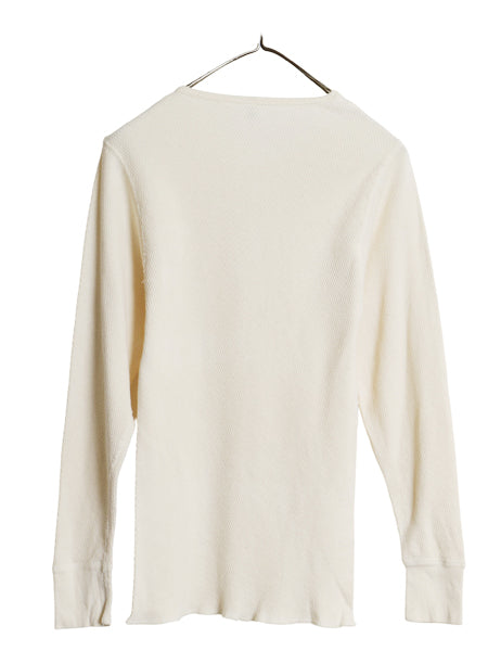 USA製 ジェーイーモーガン 長袖 サーマル Tシャツ M 小さめ メンズ レディース XS 程 クルーネック アンダーシャツ 100% コットン ワッフル